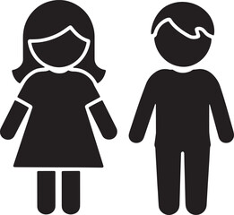 girl and boy icon silhouette vector design