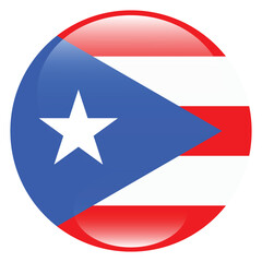 Puerto Rico circle flag logo icon digital vector illustration