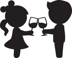girl and boy icon silhouette vector design