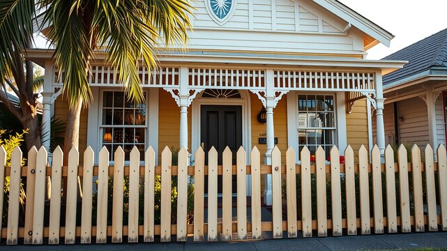 Brisbane Queenslander Front Door & Picket Fence - AI Photorealistic