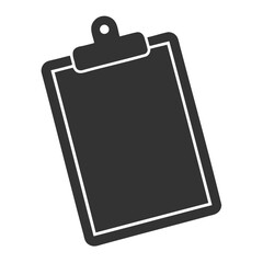 Simple black clipboard graphic for business or education, Black Clipboard Icon for Office Supplies