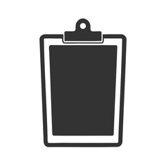 Simple black clipboard graphic for business or education, Black Clipboard Icon for Office Supplies