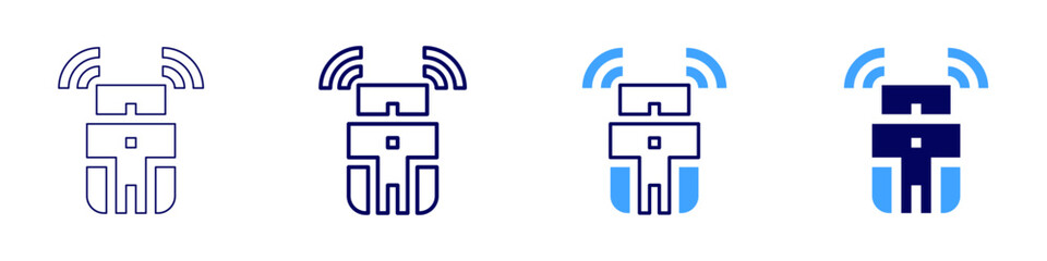 Tracker icon in 4 different styles. Thin Line, Line, Bold Line, Duotone. Duotone style. Editable stroke