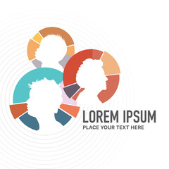 Dual Stylized Head Silhouettes Design with Chart Elements