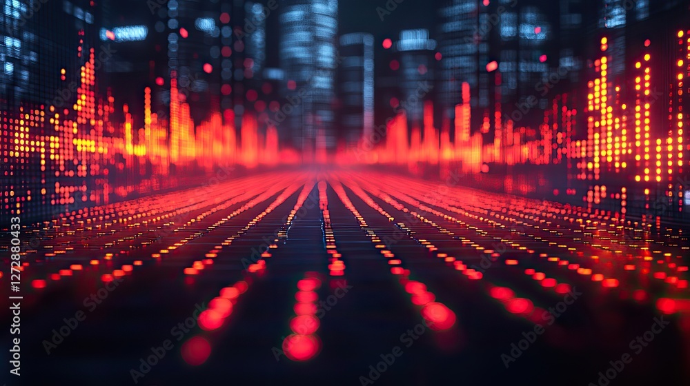 Aufkleber dynamic 3d rendering of rising stock market graphs displaying bullish investment trends,financial gr