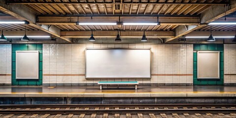 Empty Billboard in Paris Subway Station, industrial, abandoned,  industrial, abandoned, neglect, forgotten