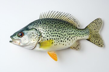 Freshwater crappie fish detailed illustration against a white background