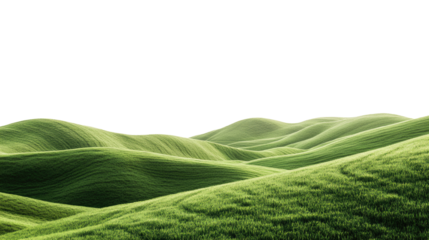 Hill landscape grassland outdoors isolated on transparent background