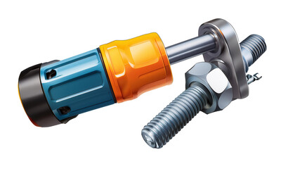 Impact Wrench Loosening Bolt 3D Cartoon Style Illustration on White Background