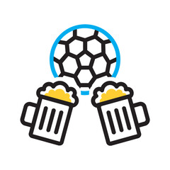 Vector multi color icon for Sports bar