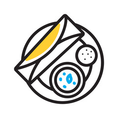 Vector multi color icon for Ethnic cuisine