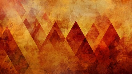Fototapeta premium Beautiful geometric pattern with warm colors and mountain shapes in a captivating artwork