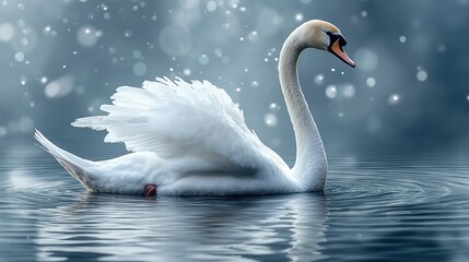 Fototapeta premium elegant swan png with graceful neck curve,majestic feathers isolated on transparent background for nature themed design projects,artistic creations
