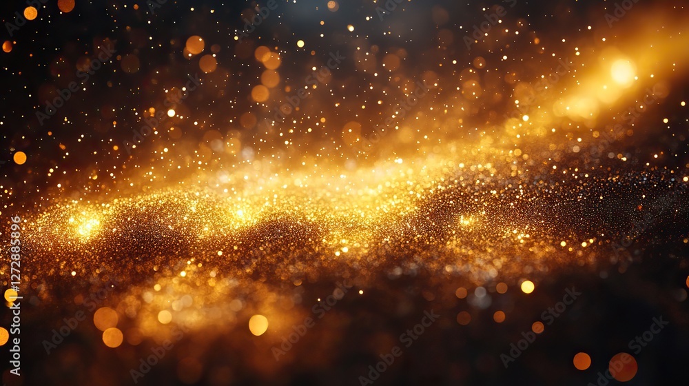 Poster elegant vector background with golden bokeh dust,sparkling blur effect for luxurious design projects