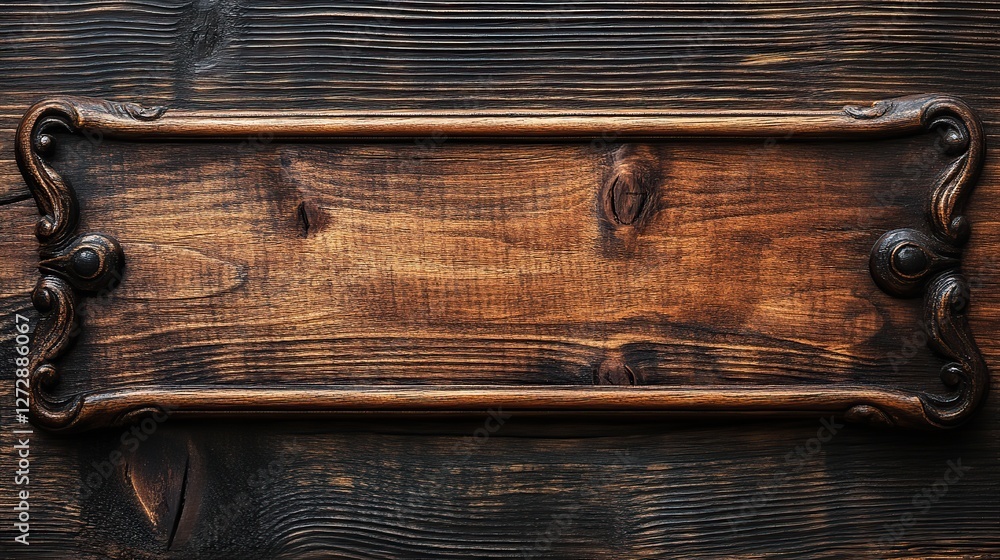 Poster elegant wooden picture frame portrait with transparent background high resolution png image of a cla