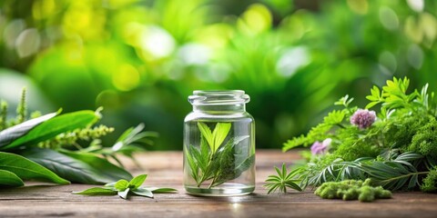 Aromatic essence in a minimalist glass container
