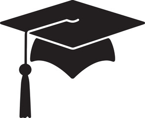 Graduation cap icon silhouette vector design