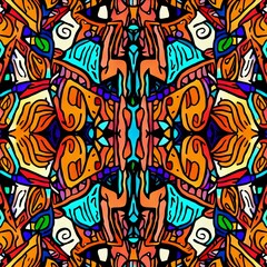 Naklejka premium Psychedelic Expressionism Geometric Patterns Digital Assets