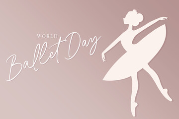 World Ballet Day flat vector minimalistic poster design