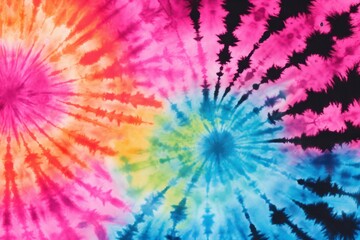 Colorful Tie-Dye Patterns with Bright Swirls on Dark Background