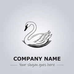 Swan logo company design illustration