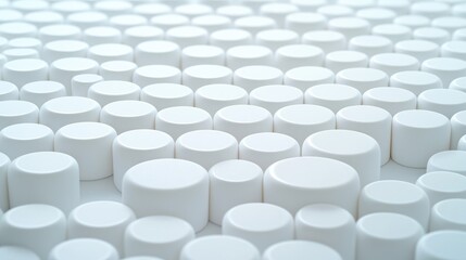 White cylinders, abstract background, studio shot, design texture