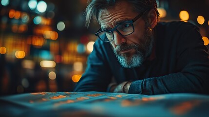 Fototapeta premium entrepreneur analyzing financial growth on graphs discussing stock market trends,trading strategies business insight concept