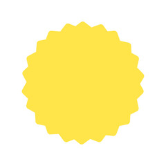 角が丸いかわいいギザギザの黄色い丸 - シンプルでポップなフレームなどの装飾デザイン素材