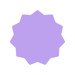 角が丸いかわいいギザギザの紫色の丸 - シンプルでポップなフレームなどの装飾デザイン素材