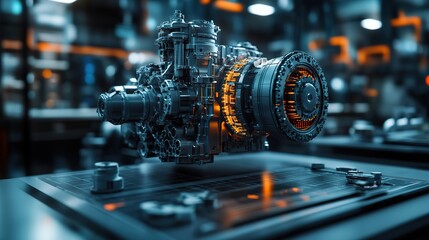 Fototapeta premium expert digital engineer crafting precision 3d models with advanced cad software in modern industrial design workspace