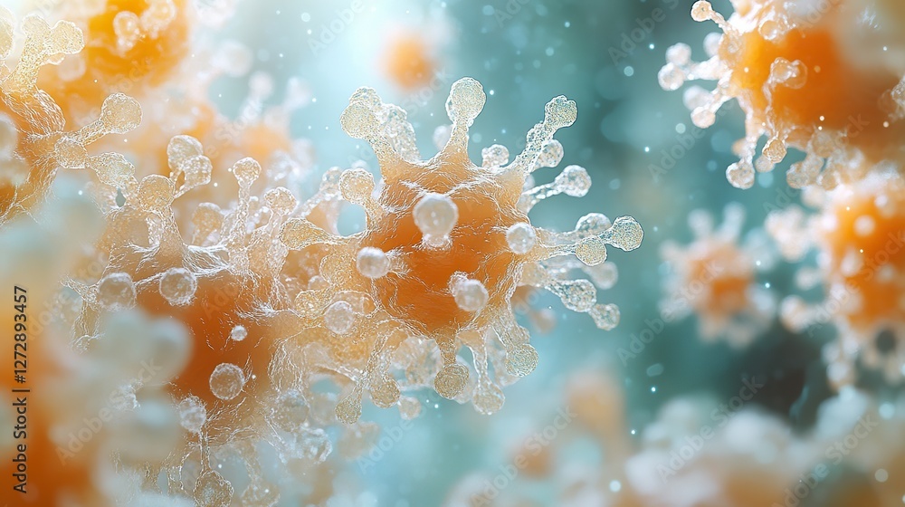 Poster exploring the intricacies of neurons,the nervous system a captivating 3d microbiology render with am