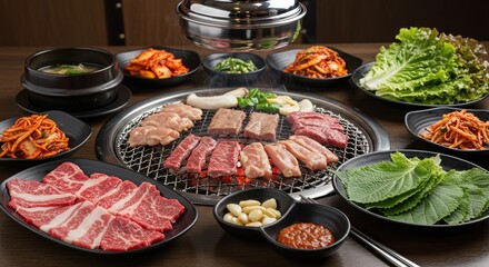 Korean BBQ Feast: A Table of Sizzling Delights