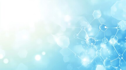 Abstract molecular structure on blue background