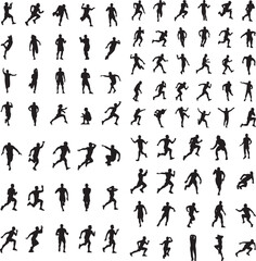 Silhouette of a Gymnast, Dancer, and Ballerina: A Set of Flexible Poses Showcasing Female Athletes in Motion.