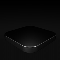 Elegance in Simplicity: A sleek black product display platform with a refined, minimalist aesthetic, perfect for showcasing items.