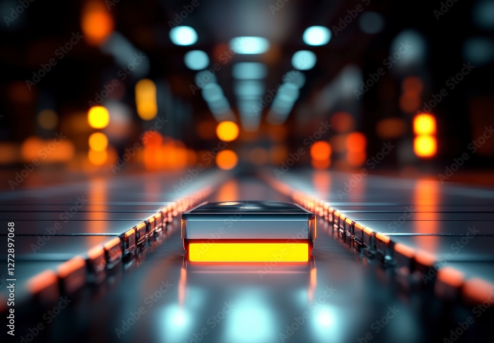 Aufkleber futuristic digital interface with glowing elements and modern technology background in deep focus li