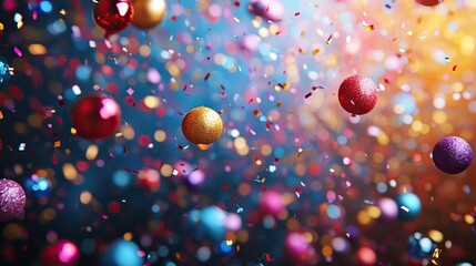 festive confetti explosion background with happy birthday to you message vibrant,colorful celebration theme for joyful birthday party designs,event invitations