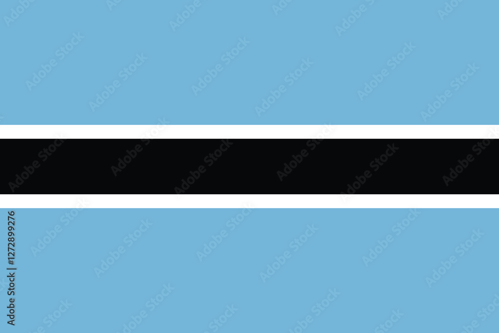 Poster flag of botswana. flag icon. standard color. standard size. rectangular flag. computer illustration.