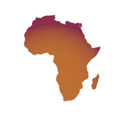 Obraz premium Map of Africa, sign silhouette. World Map Globe. Vector Illustration isolated on transparen background. African continent.