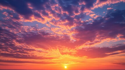 Obraz premium Breathtaking Sunset Sky with Vibrant Colors and Crisp Clarity Perfect for Commercial Use