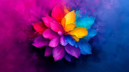 Vibrant fantasy flower blooms amidst colorful landscapes fantasy garden digital art bright and whimsical environment abstract view