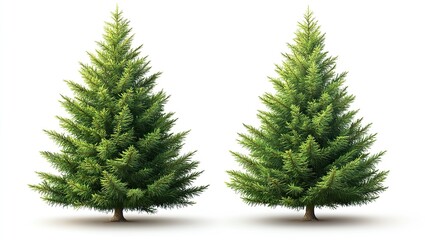 Obraz premium fir tree with green leaves,brown trunk isolated on transparent background christmas tree isolated on transparent background