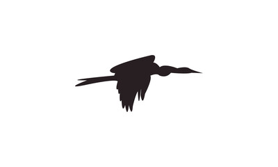 Flying African darter bird Silhouette Design  And Vector Illustration. 