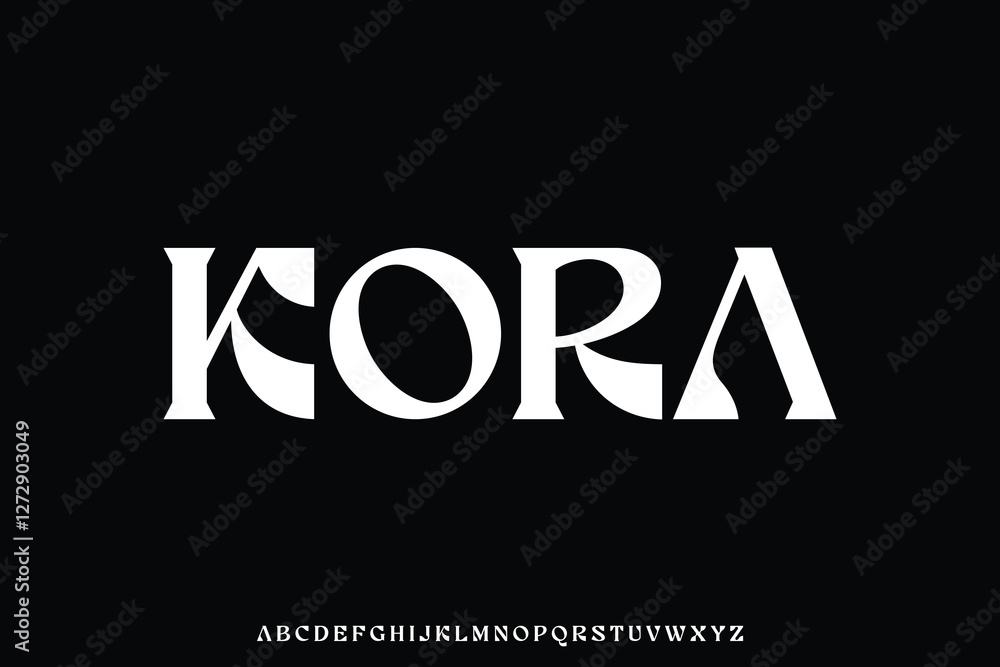 Poster unique elegant decorative serif retro style alphabet display font vector