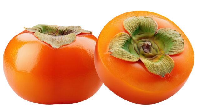 Persimmon, isolated on white background, full depth of field