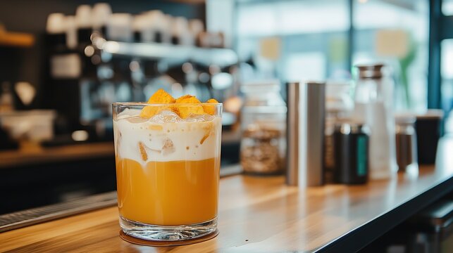 A modern cafe serving keto-friendly drinks with a menu board highlighting low-carb options.