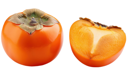 Persimmon, isolated on white background, full depth of field