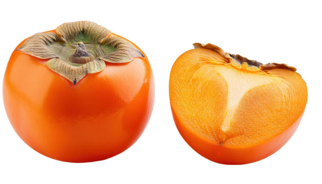 Persimmon, isolated on white background, full depth of field