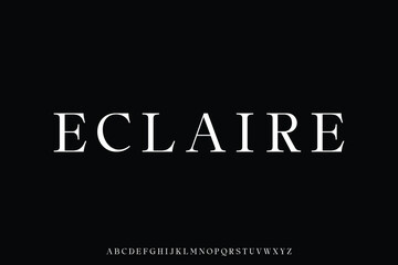 Elegant modern classic serif alphabet display font vector. Vintage luxury typeface