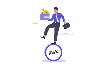 Illustration of high risk investment. Illustrations for websites, landing pages, mobile apps, posters and banners
